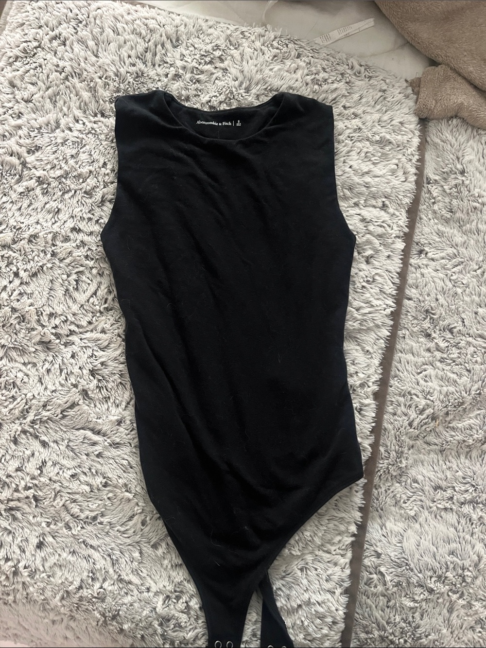 Abercrombie & Fitch Black Sleeveless Crewneck Bodysuit